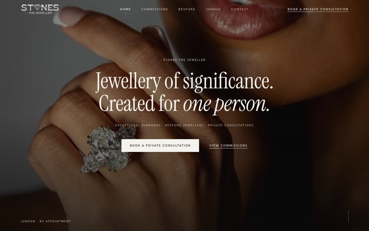 Website we built for a luxury jewellery business