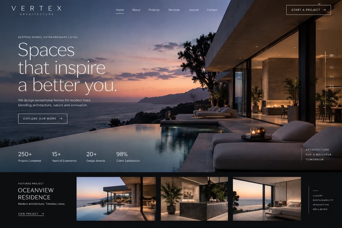 Architecture studio website design